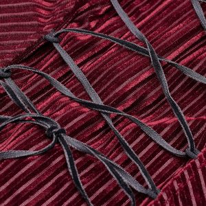 PUNK RAVE Chemisier ‘Maeve’ Rouge Livraison gratuite 35