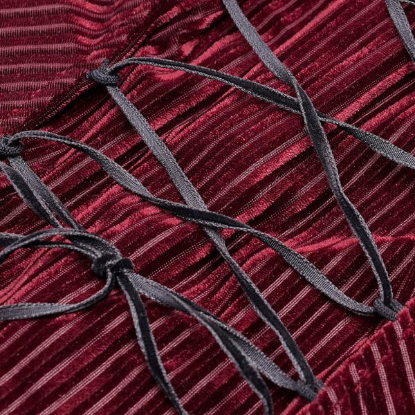 PUNK RAVE Chemisier ‘Maeve’ Rouge Livraison gratuite 12