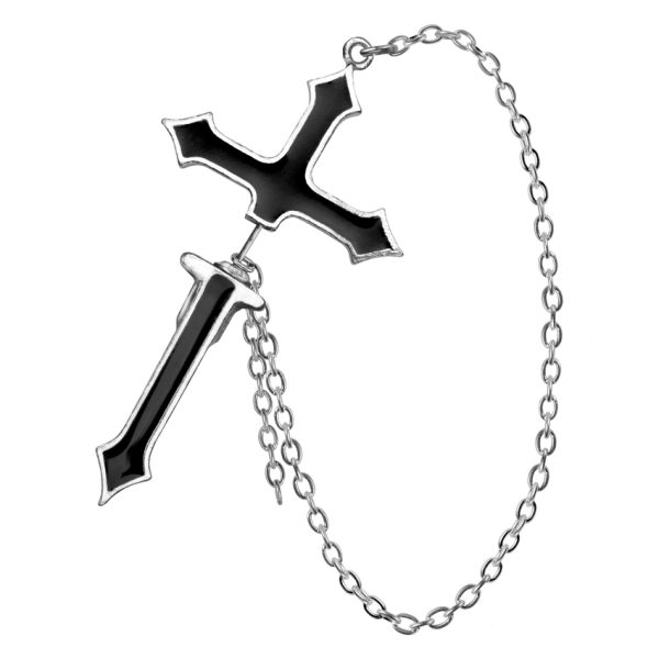 magasin france Alchemy Metal-Wear Clou D’Oreille ‘Impalare Cross’ 1