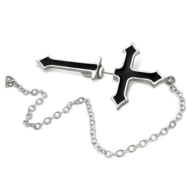 magasin france Alchemy Metal-Wear Clou D’Oreille ‘Impalare Cross’ 4