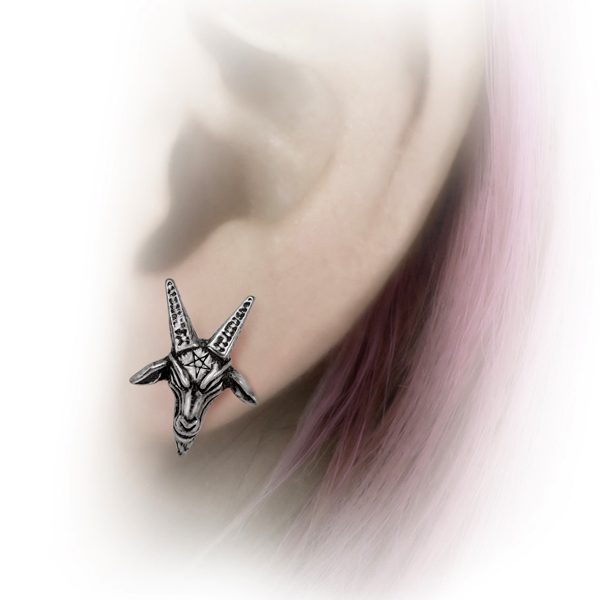 styles dernier cri ALCHEMY GOTHIC Clous D’Oreilles ‘Baphomet’ 3