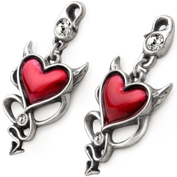 ALCHEMY GOTHIC Clous D’Oreilles ‘Devil Heart’ Vente 3