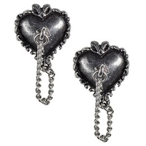 Authentic Original licence ALCHEMY GOTHIC Clous D’Oreilles ‘Witches Heart’ 9