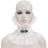 pas cher en vente DEVIL FASHION Col Montant Unisexe Plissé Blanc 25