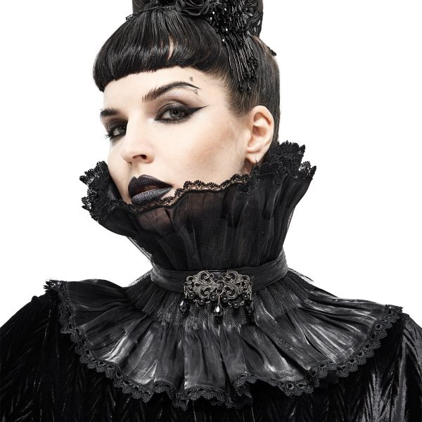 mode DEVIL FASHION Col Montant Unisexe Plissé Noir 3
