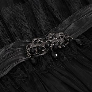 mode DEVIL FASHION Col Montant Unisexe Plissé Noir 40