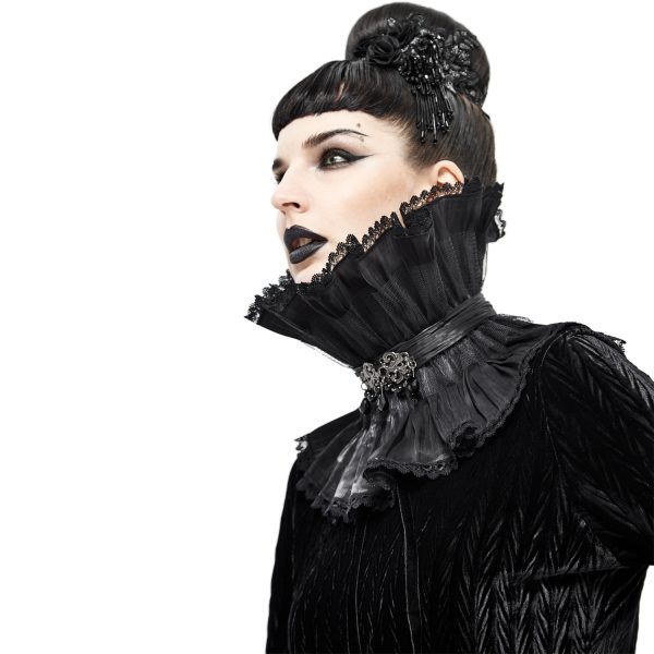 mode DEVIL FASHION Col Montant Unisexe Plissé Noir 4