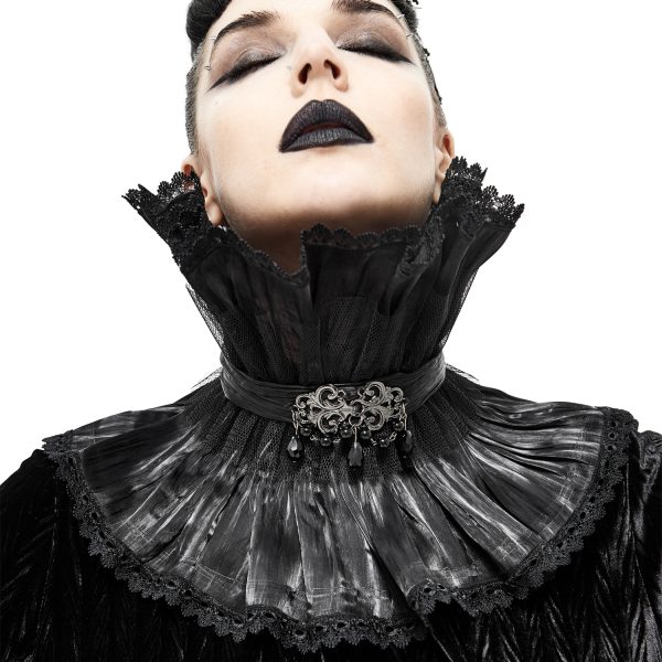 mode DEVIL FASHION Col Montant Unisexe Plissé Noir 5