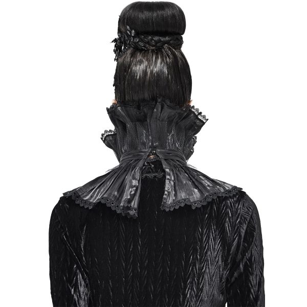 mode DEVIL FASHION Col Montant Unisexe Plissé Noir 6