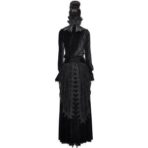 mode DEVIL FASHION Col Montant Unisexe Plissé Noir 26