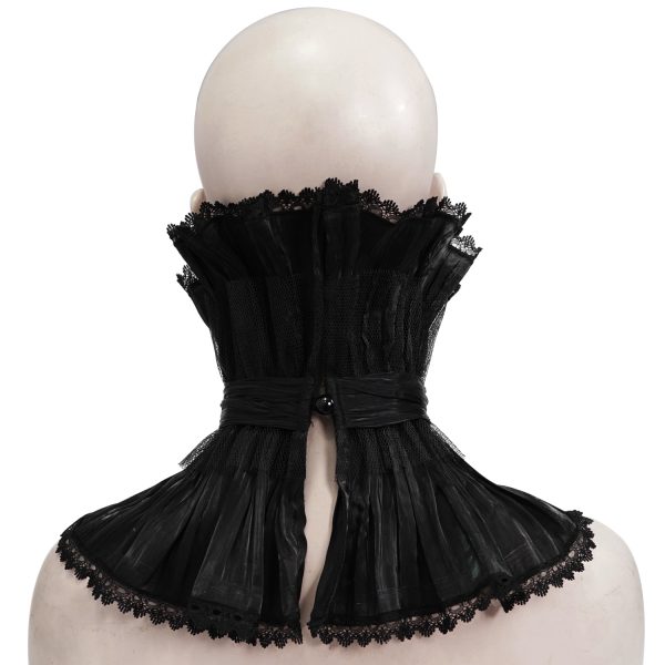mode DEVIL FASHION Col Montant Unisexe Plissé Noir 10