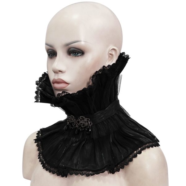 mode DEVIL FASHION Col Montant Unisexe Plissé Noir 11