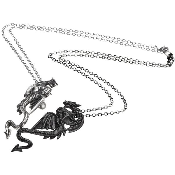 Nouvelle tendance ALCHEMY GOTHIC Collier Couple/Amitié ‘Draconic Tryst’ 4
