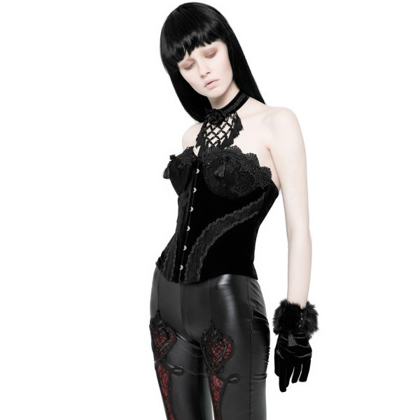 Paiement sécurisé PUNK RAVE Corset ‘Black Palace’ En Dentelle Noire 5