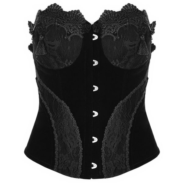 Paiement sécurisé PUNK RAVE Corset ‘Black Palace’ En Dentelle Noire 7
