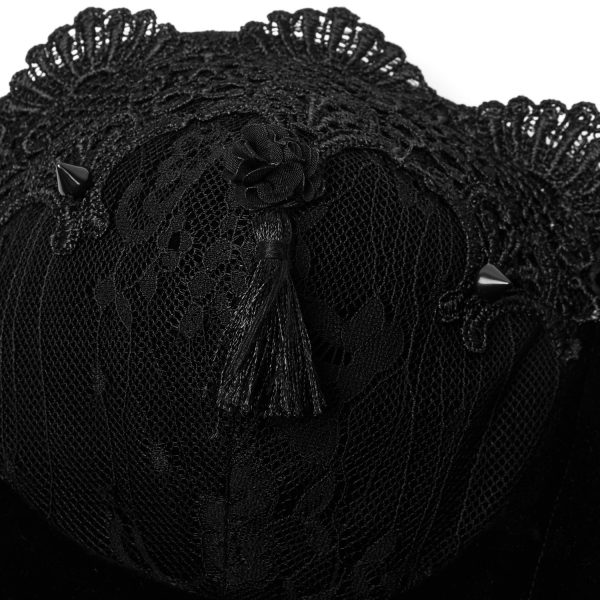 Paiement sécurisé PUNK RAVE Corset ‘Black Palace’ En Dentelle Noire 11