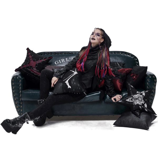 DEVIL FASHION Coussin à Motif Gothique Noir vente à bas prix 11