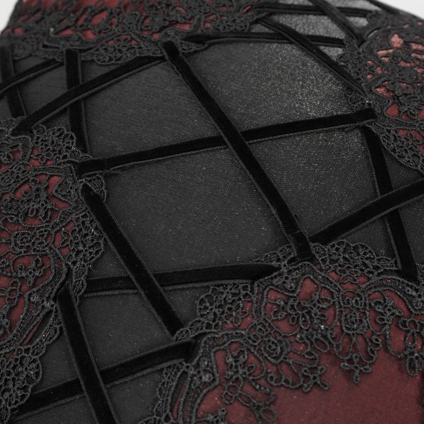 DEVIL FASHION Coussin Gothique ‘Cross-Shaped’ Bordeaux Et Noir magasins pour 12
