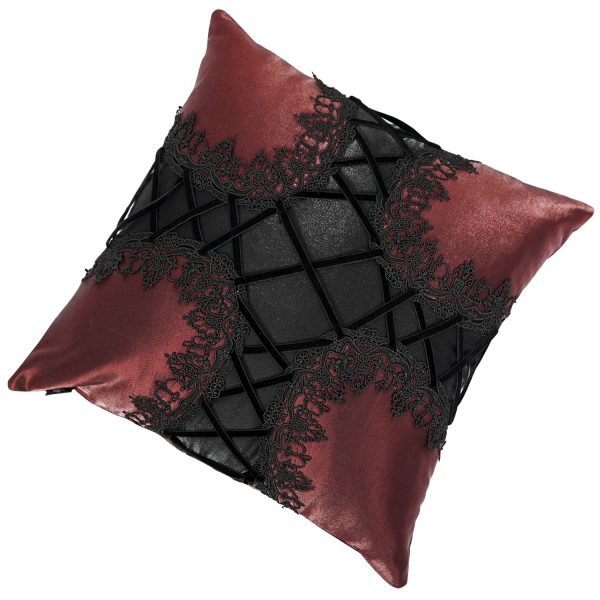 DEVIL FASHION Coussin Gothique ‘Cross-Shaped’ Bordeaux Et Noir magasins pour 6