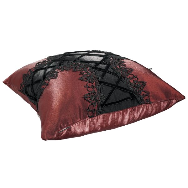 DEVIL FASHION Coussin Gothique ‘Cross-Shaped’ Bordeaux Et Noir magasins pour 7