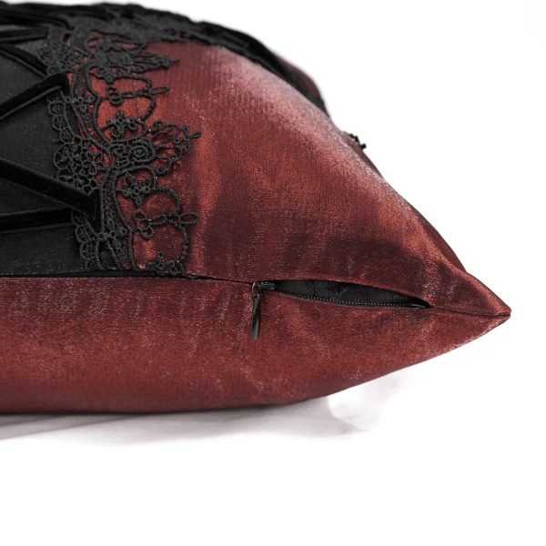 DEVIL FASHION Coussin Gothique ‘Cross-Shaped’ Bordeaux Et Noir magasins pour 8