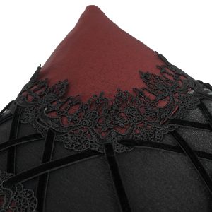 DEVIL FASHION Coussin Gothique ‘Cross-Shaped’ Bordeaux Et Noir magasins pour 31