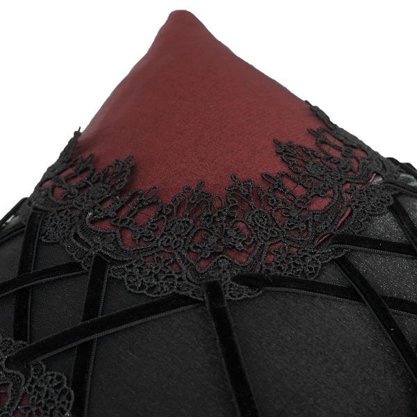 DEVIL FASHION Coussin Gothique ‘Cross-Shaped’ Bordeaux Et Noir magasins pour 9