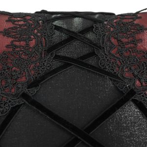 DEVIL FASHION Coussin Gothique ‘Cross-Shaped’ Bordeaux Et Noir magasins pour 35