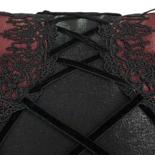 DEVIL FASHION Coussin Gothique ‘Cross-Shaped’ Bordeaux Et Noir magasins pour 11