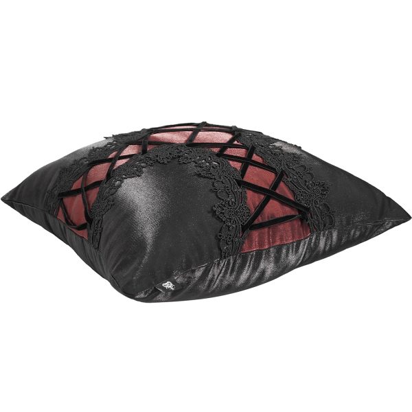 DEVIL FASHION Coussin Gothique ‘Cross-Shaped’ Noir Et Rouge pas cher 5