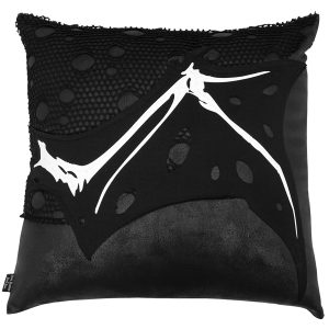 DEVIL FASHION Coussin Imprimé ‘Wing Bone’ Noir meilleur service 16
