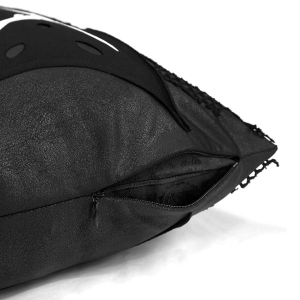 DEVIL FASHION Coussin Imprimé ‘Wing Bone’ Noir meilleur service 7