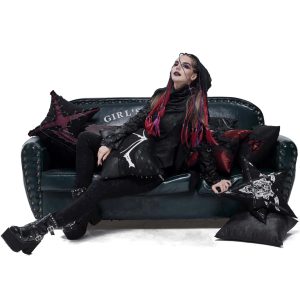 DEVIL FASHION Coussin ‘Punk’ Noir Et Rouge En Forme De X à prix d'occasion 37