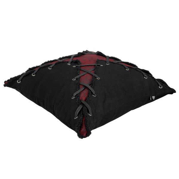 DEVIL FASHION Coussin ‘Punk’ Noir Et Rouge En Forme De X à prix d'occasion 5