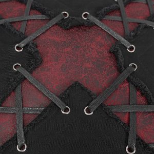 DEVIL FASHION Coussin ‘Punk’ Noir Et Rouge En Forme De X à prix d'occasion 25