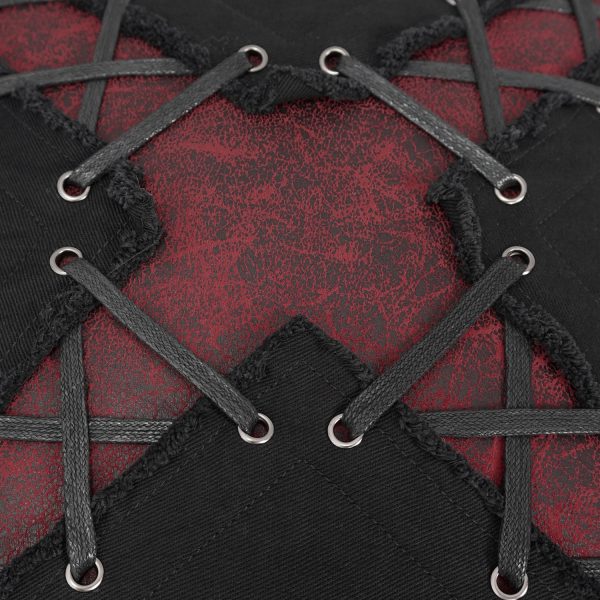 DEVIL FASHION Coussin ‘Punk’ Noir Et Rouge En Forme De X à prix d'occasion 7
