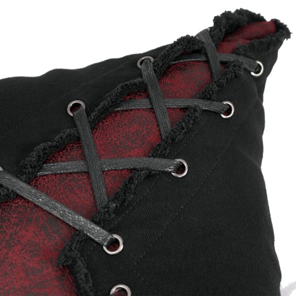 DEVIL FASHION Coussin ‘Punk’ Noir Et Rouge En Forme De X à prix d'occasion 8