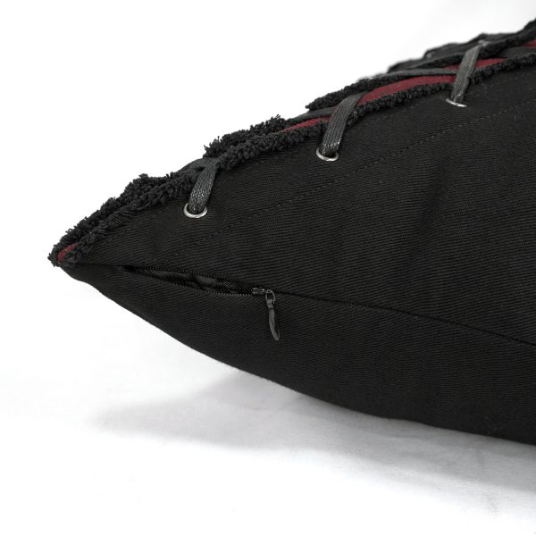 DEVIL FASHION Coussin ‘Punk’ Noir Et Rouge En Forme De X à prix d'occasion 10