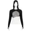 DEVIL FASHION Crop Top à Capuche ‘Pentagram’ Noir vente à bas prix 49