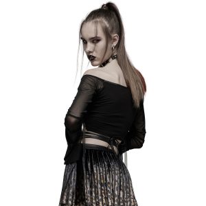 france PUNK RAVE Crop Top à Manches Longues ‘Dark Desire’ Noir 17