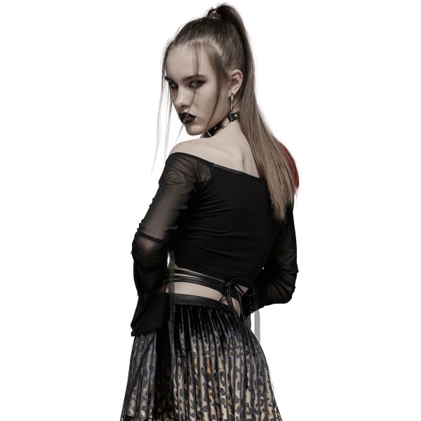 france PUNK RAVE Crop Top à Manches Longues ‘Dark Desire’ Noir 4