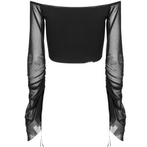 france PUNK RAVE Crop Top à Manches Longues ‘Dark Desire’ Noir 23