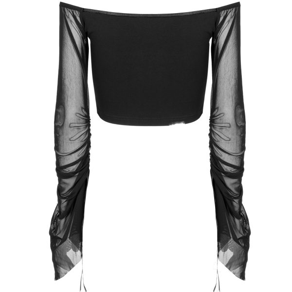 france PUNK RAVE Crop Top à Manches Longues ‘Dark Desire’ Noir 7