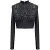 DEVIL FASHION Crop Top ‘Cyber Game’ Noir à Manches Longues grande qualité 53