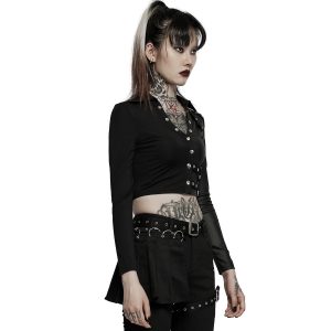 vente en ligne PUNK RAVE Crop Top ‘Lamia’ Noir 20