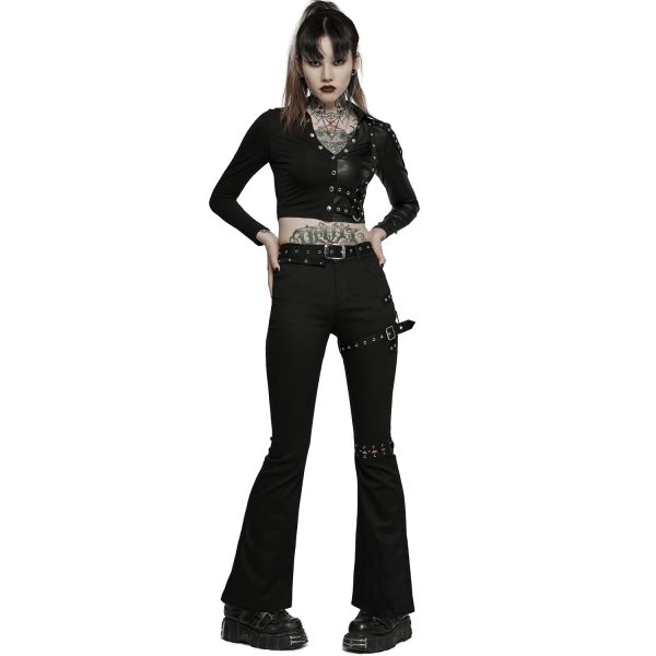vente en ligne PUNK RAVE Crop Top ‘Lamia’ Noir 6