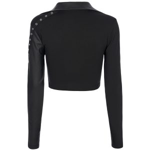 vente en ligne PUNK RAVE Crop Top ‘Lamia’ Noir 26