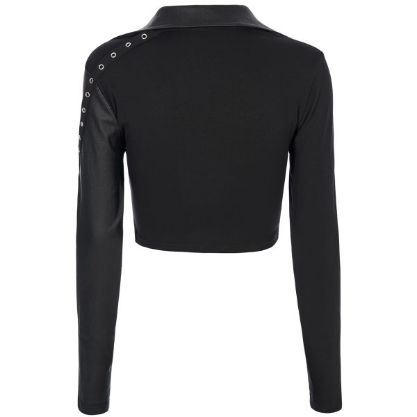 vente en ligne PUNK RAVE Crop Top ‘Lamia’ Noir 8