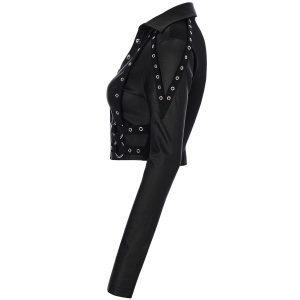 vente en ligne PUNK RAVE Crop Top ‘Lamia’ Noir 28