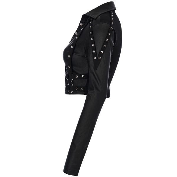 vente en ligne PUNK RAVE Crop Top ‘Lamia’ Noir 9